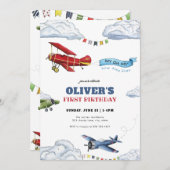 Tijd vliegt vliegtuig eerste uitnodiging van vrijd (Voorkant / Achterkant)