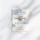 Tijd vliegt vliegtuig eerste verjaardag kaart