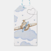 Tijd vliegt vliegtuig gunstlabels cadeaulabel (Achterkant)