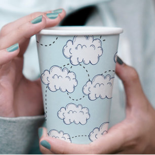 Tijd vliegt vliegtuig wolken verjaardag papieren bekers