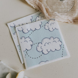 Tijd vliegt vliegtuig wolken verjaardag servet