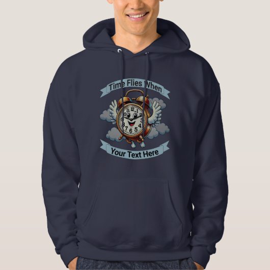  "tijd vliegt wanneer" vliegende klok hoodie (Voorkant)