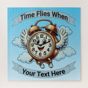  "tijd vliegt wanneer" vliegende klok legpuzzel