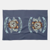 "tijd vliegt wanneer" vliegende klok theedoek (Horizontaal)