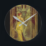 Tijd voor Art Deco Ronde Klok<br><div class="desc">Deze collage toont de iconische mode en architectonische design van Art Deco.</div>