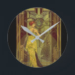 Tijd voor Art Deco Ronde Klok<br><div class="desc">Deze collage toont de iconische mode en architectonische design van Art Deco.</div>