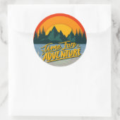 Tijd voor avontuur ronde sticker (Tas)