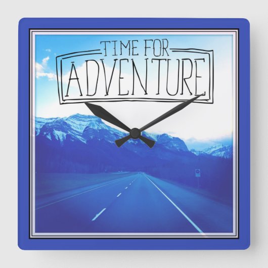 Tijd voor avontuur vierkante klok (Voorkant)