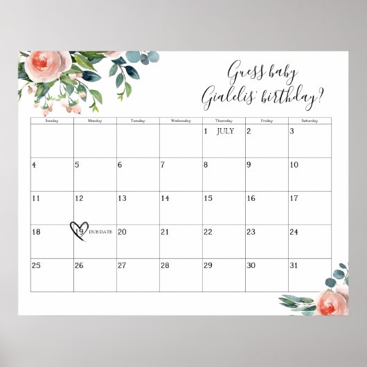 Tijd voor Baby shower van thee Vervaldatum Raad Poster (Voorkant)