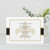 Tijd voor Black Gold Fleur de Lis Party Kaart (Staand voorkant)