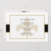 Tijd voor Black Gold Fleur de Lis Party Kaart (Voorkant / Achterkant)