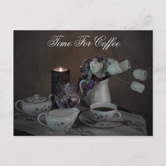 Tijd voor briefkaart voor koffie (Voorkant)