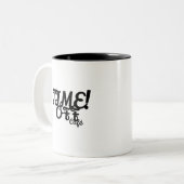 Tijd voor Café-Mok Tweekleurige Koffiemok (Voorkant links)
