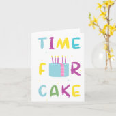 Tijd voor Cake Puns Verjaardag Kaart (Gele Bloem)