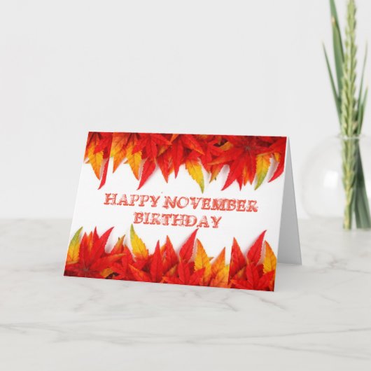 TIJD VOOR "CELEBRATE NOVEMBER BIRTHDAY"-KAART KAART (Voorkant)