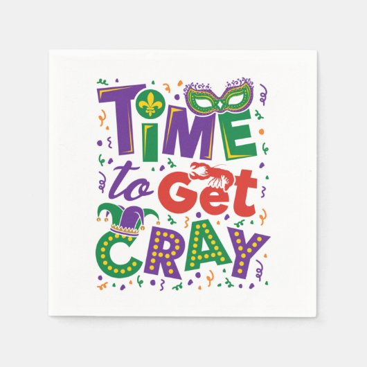 Tijd voor Cray Crawfish Mardi Gras Servet (Voorkant)