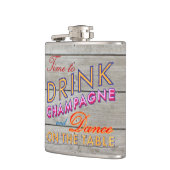 Tijd voor de Drink van Champagne Barn Board Heupfles (Links)