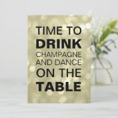 Tijd voor de Drink van Champagne Gold Holiday Uitn Kaart (Staand voorkant)
