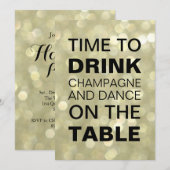Tijd voor de Drink van Champagne Gold Holiday Uitn Kaart (Voorkant / Achterkant)