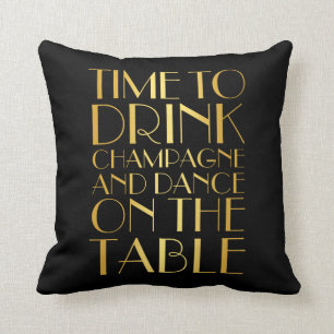 Tijd voor de Drink van Champagne Gold Pillow in 19 Kussen