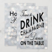 Tijd voor de Drink van Champagne Holiday Party Uit Kaart (Voorkant / Achterkant)