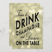 Tijd voor de Drink van Champagne in Gold Holiday I Kaart (Voorkant / Achterkant)