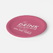 Tijd voor de Drink van Champagne - roze Papieren Bordje (Gekanteld)
