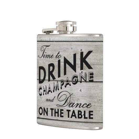 Tijd voor de Drink van Champagne Rustic Flask Heupfles (Links)