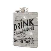 Tijd voor de Drink van Champagne Rustic Holiday Fl Heupfles (Links)