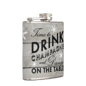 Tijd voor de Drink van Champagne Rustic Holiday Fl Heupfles (Rechts)