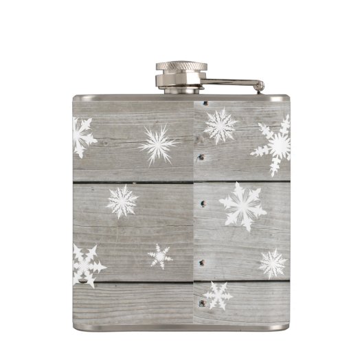 Tijd voor de Drink van Champagne Rustic Holiday Fl Heupfles (Achterkant)