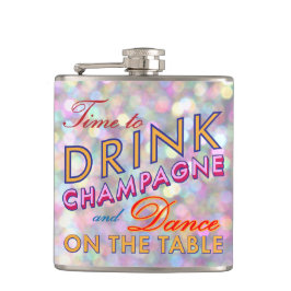 Tijd voor de Drink van Champagne Sparkly Flask Heupfles