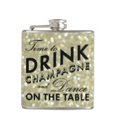 Tijd voor de Drink van Champagne Sparkly Gold Flas Heupfles (Voorkant)
