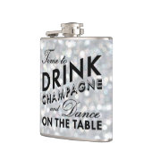 Tijd voor de Drink van Champagne Sparkly Silver Fl Heupfles (Links)