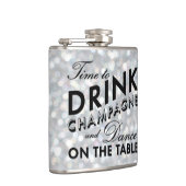 Tijd voor de Drink van Champagne Sparkly Silver Fl Heupfles (Rechts)