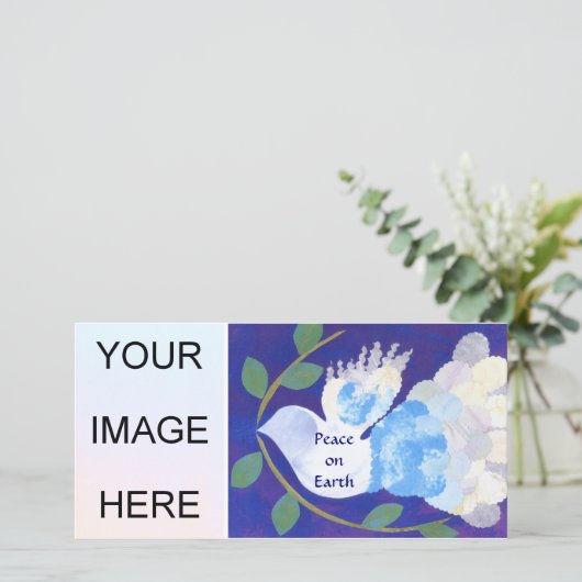 Tijd voor de fotokaart van de Vrede Feestdagenkaart (Staand voorkant)