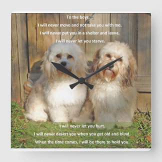 Tijd voor de jongens vierkante klok