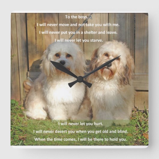 Tijd voor de jongens vierkante klok (Voorkant)