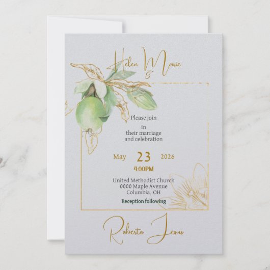 Tijd voor de Spring Flat Wedding Invitation Kaart (Voorkant)