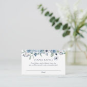 Tijd voor de Tea Blue Floral Diaper Raffle-kaart Informatiekaartje (Staand voorkant)