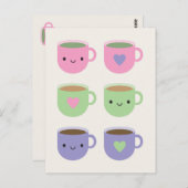 Tijd voor de Tea - Kawaii Cup in Tea Briefkaart (Voorkant / Achterkant)