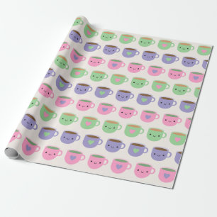 Tijd voor de Tea - Kawaii Cup in Tea Cadeaupapier
