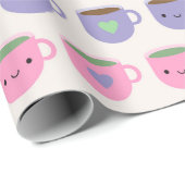 Tijd voor de Tea - Kawaii Cup in Tea Cadeaupapier (Rol Hoek)