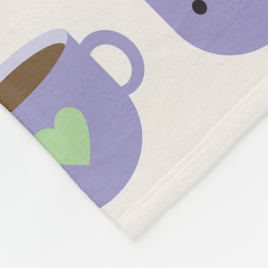 Tijd voor de Tea - Kawaii Cup in Tea Fleece Deken (Hoek)