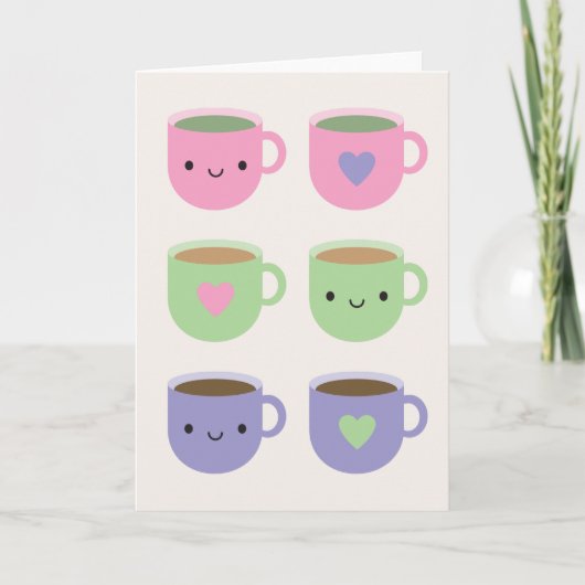 Tijd voor de Tea - Kawaii Cup in Tea Kaart (Voorkant)