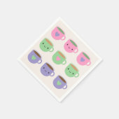 Tijd voor de Tea - Kawaii Cup in Tea Servet (Hoek)