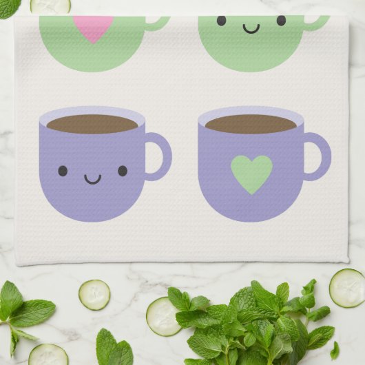 Tijd voor de Tea - Kawaii Cup in Tea Theedoek (Gevouwen)