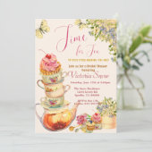 Tijd voor de Uitnodiging van de Bridal van de Tea (Staand voorkant)