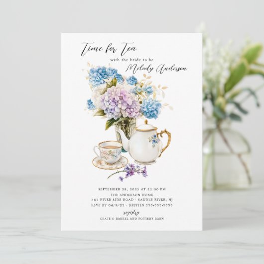 Tijd voor de Uitnodiging van de Bridal van de Tea (Staand voorkant)
