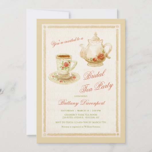 Tijd voor de uitnodiging voor Tea (Voorkant)